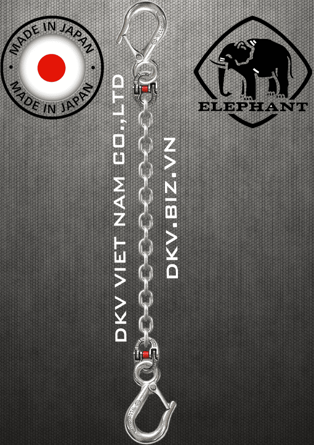 Sling xích cẩu hàng 1 chân inox Elephant 1-HSWI-HSWI-5, Elephant stainless steel single leg chain sling 1-HSWI-HSWI-5