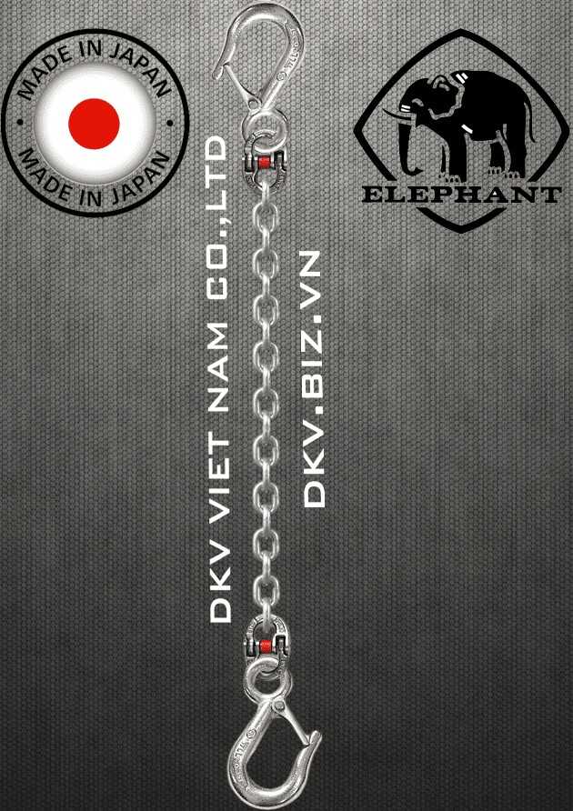Sling xích cẩu hàng 1 chân inox Elephant 1-HSWI-HSWI-16, Elephant stainless steel single leg chain sling 1-HSWI-HSWI-16
