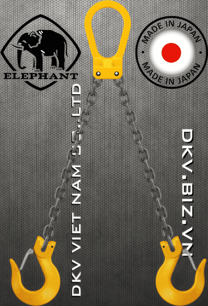 Sling xích cẩu hàng 2 chân Elephant 2-W-H-5, Elephant double leg chain sling 2-W-H-5