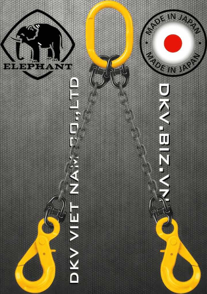 Sling xích cẩu hàng 2 chân Elephant 2-MFF-YC-16, Elephant double leg chain sling 2-MFF-YC-16