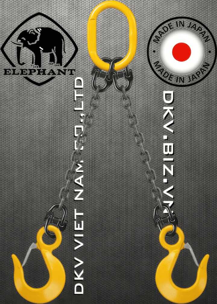 Sling xích cẩu hàng 2 chân Elephant 2-MFF-YP-16, Elephant double leg chain sling 2-MFF-YP-16