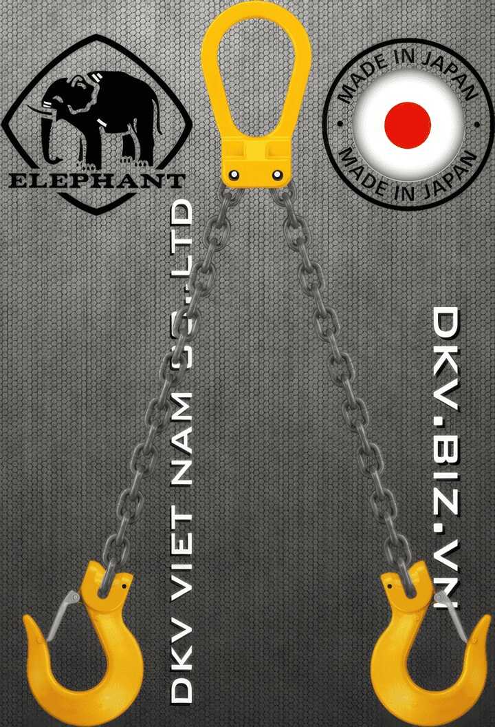 Sling xích cẩu hàng 2 chân Elephant 2-W-H-10, Elephant double leg chain sling 2-W-H-10