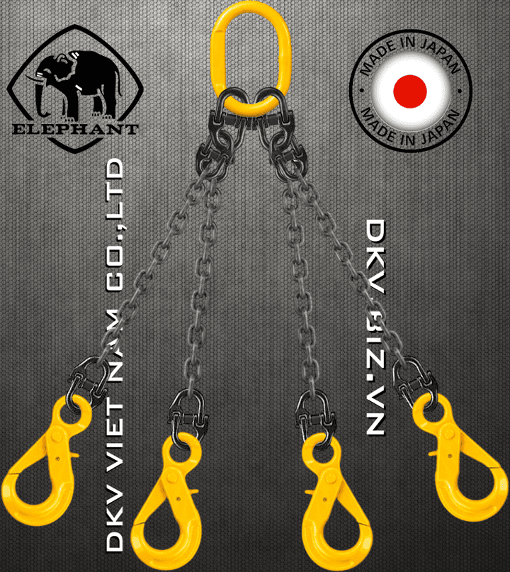 Sling xích cẩu hàng 4 chân Elephant 4-TG-SHE-6.3, Elephant four leg chain sling 4-TG-SHE-6.3
