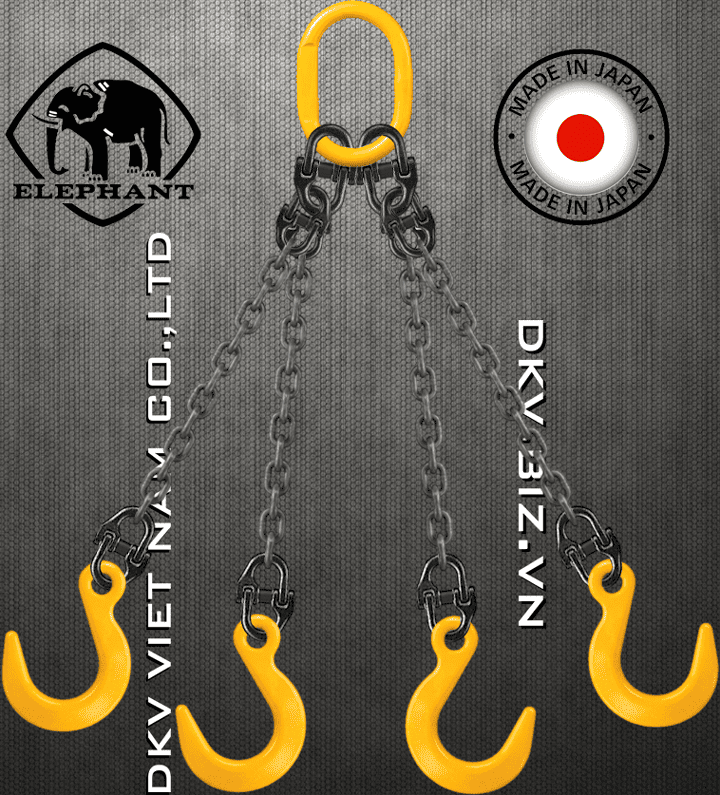 Sling xích cẩu hàng 4 chân Elephant 4-TG-YN-7.1, Elephant four leg chain sling 4-TG-YN-7.1