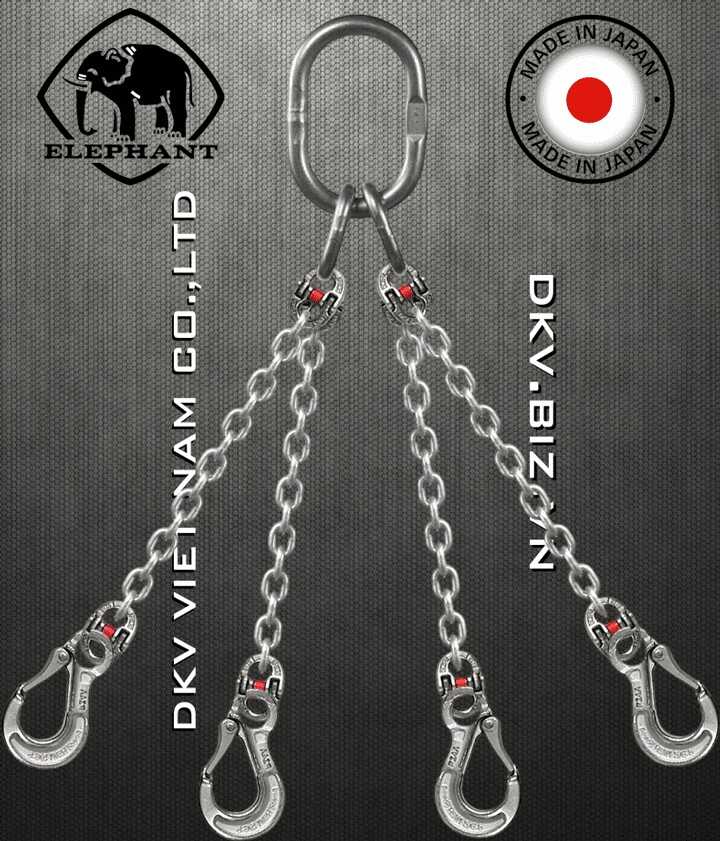 sling xich cau hang 4 chan inox elephant 4-vwi-hswi-7, elephant stainless steel four leg chain sling 4-vwi-hswi-7