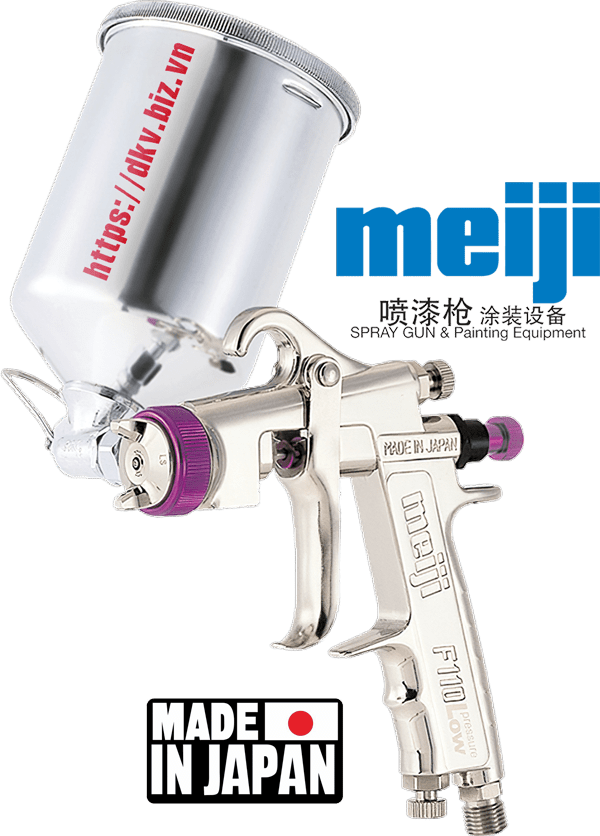 Súng phun sơn khí nén Meiji F110L-G13LS, Meiji air spray gun F110L-G13LS